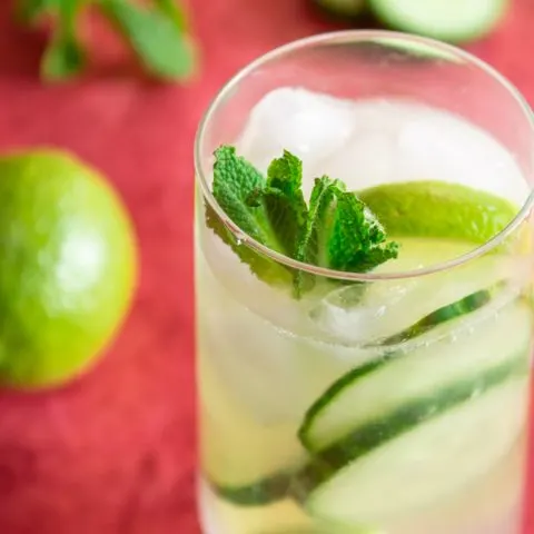 Cucumber mojito cocktail