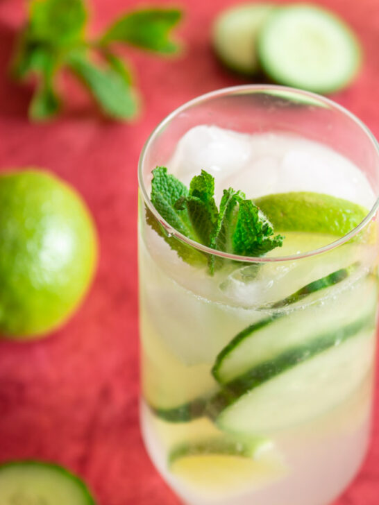 Cucumber mojito cocktail