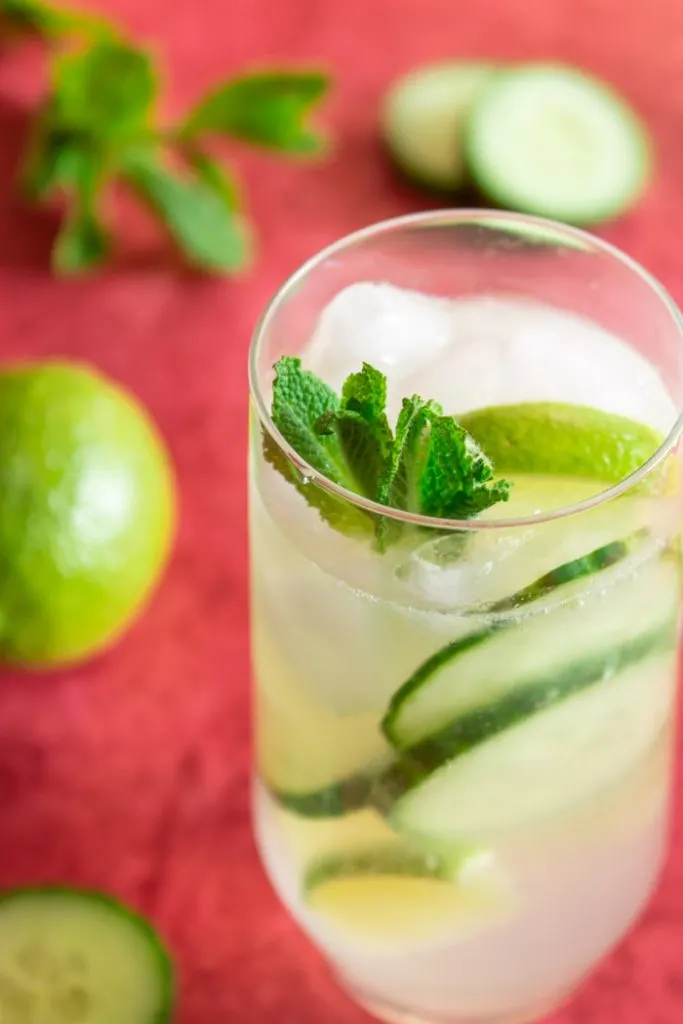 Cucumber mojito cocktail