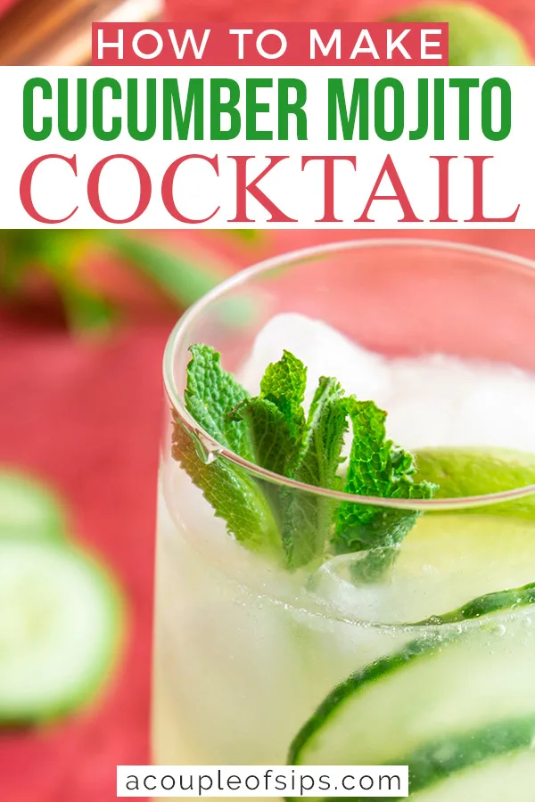 Cucumber mojito Pinterest graphic