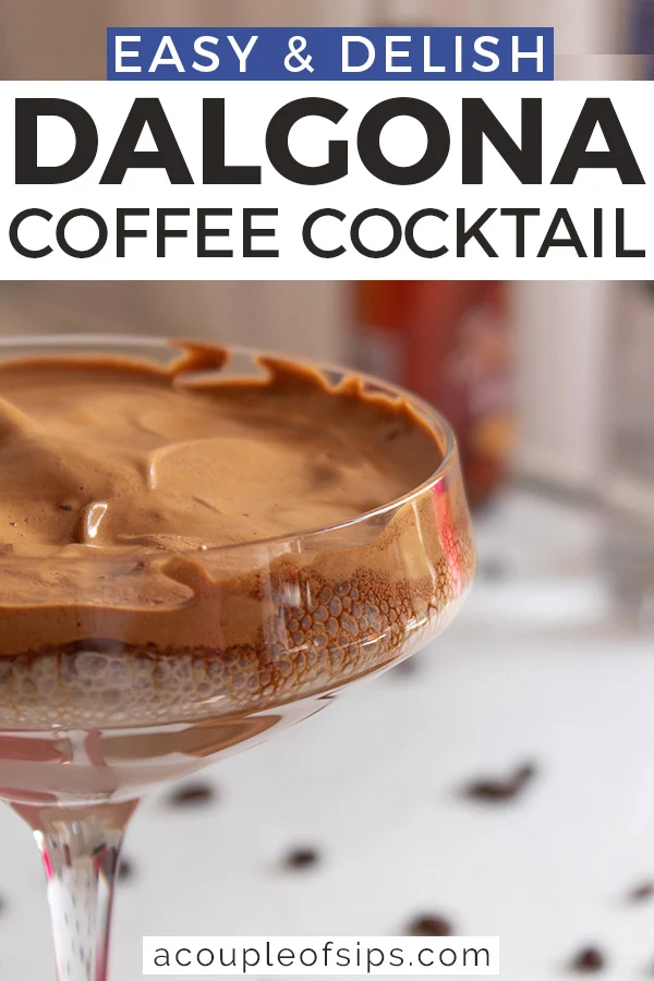 Dalgona coffee cocktail Pinterest graphic