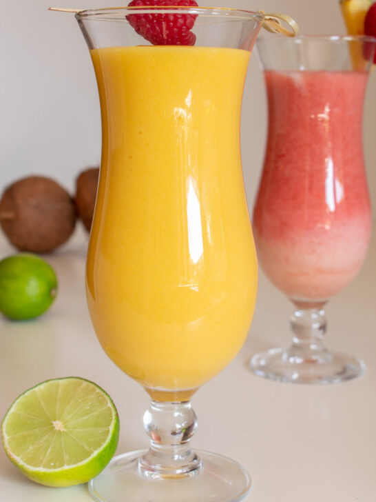 Mango pina colada cocktail