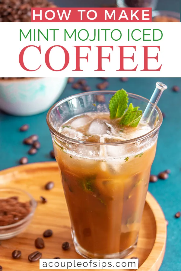 Mint mojito coffee Pinterest graphic