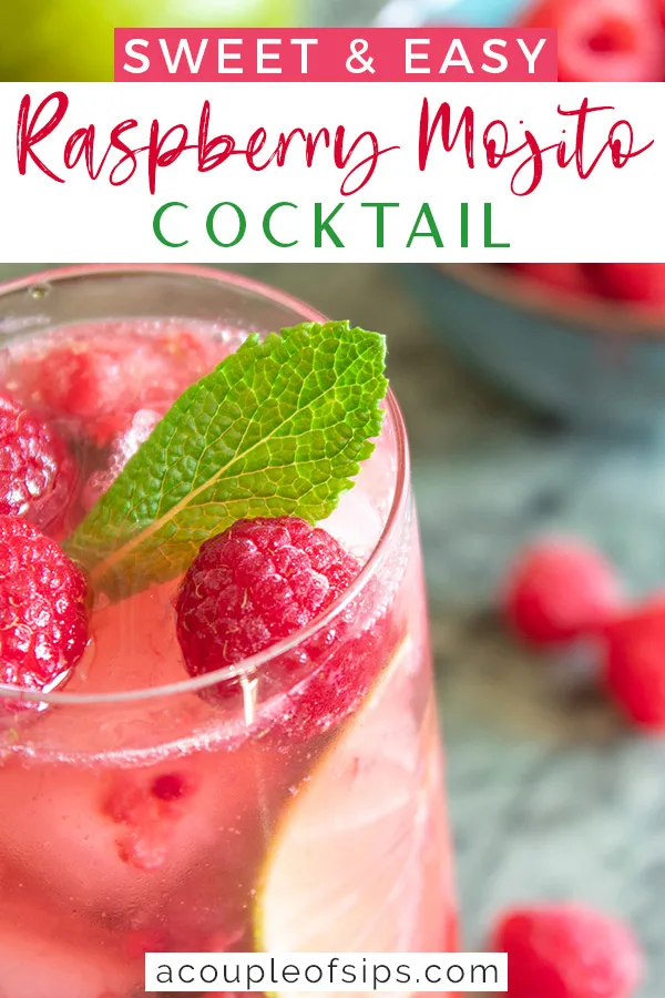Raspberry mojito Pinterest graphic
