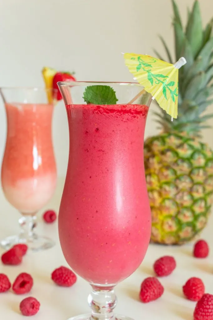 Raspberry pina colada cocktail
