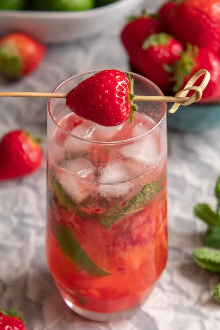 Strawberry mojito cocktail