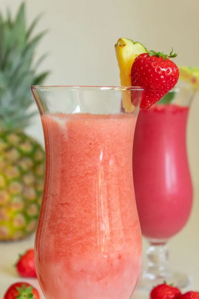 Strawberry pina colada drink