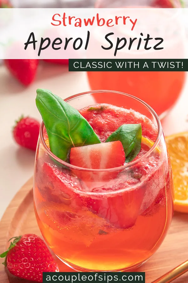 Strawberry Aperol Spritz Pinterest Graphic