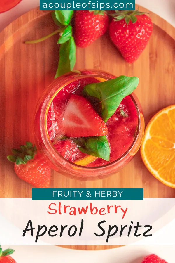 Strawberry Aperol Spritz Pinterest Graphic